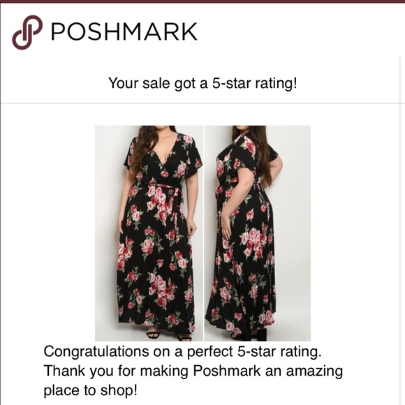 FLORAL BLACK MAXI DRESS - Picture 6 of 6